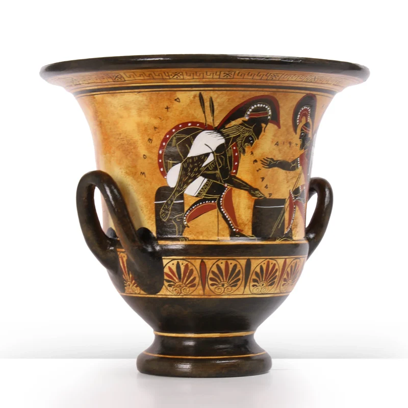 Cratère grec avec Achille et Ajax à figures noires