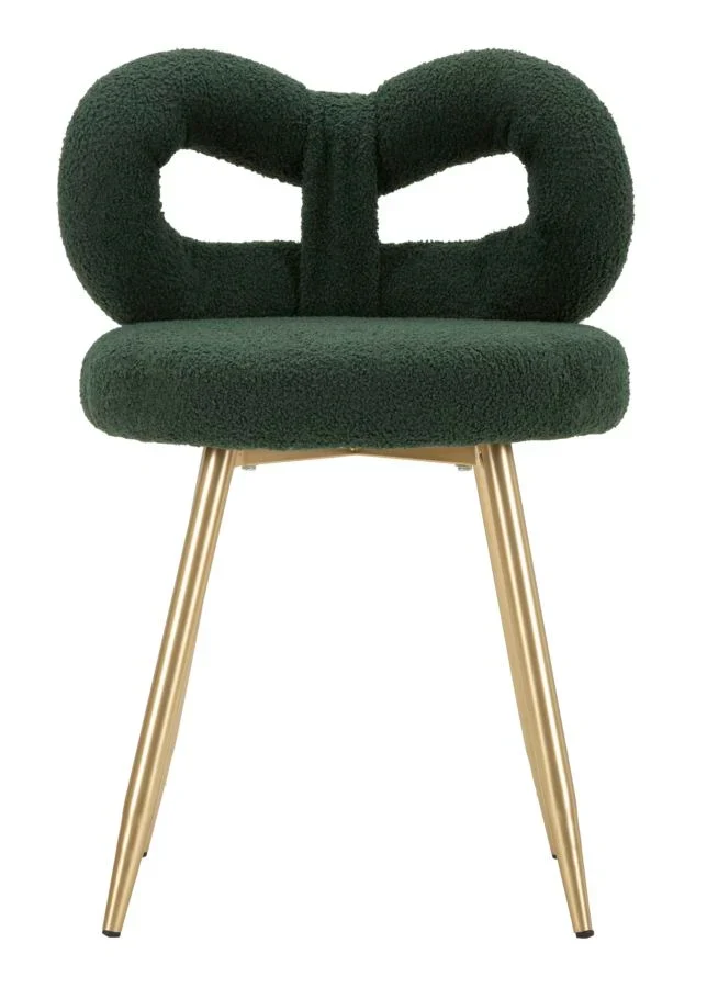 Mini-fauteuil rembourré vert avec pieds en métal – Fauteuil d'appoint Ilary