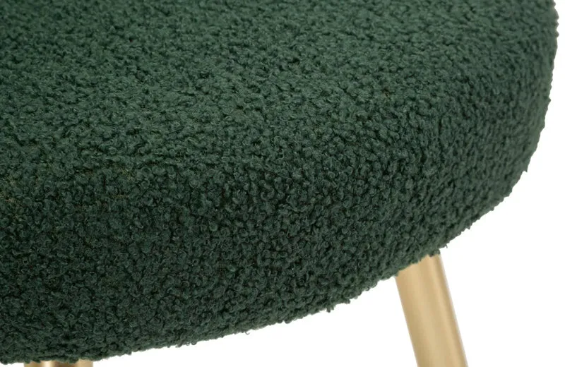 Mini-fauteuil rembourré vert avec pieds en métal – Fauteuil d'appoint Ilary