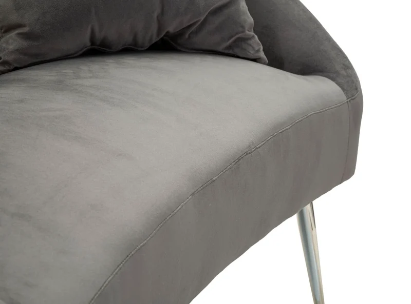 Canapé en velours gris graphite avec coussins – Canapé 2 places Silvery