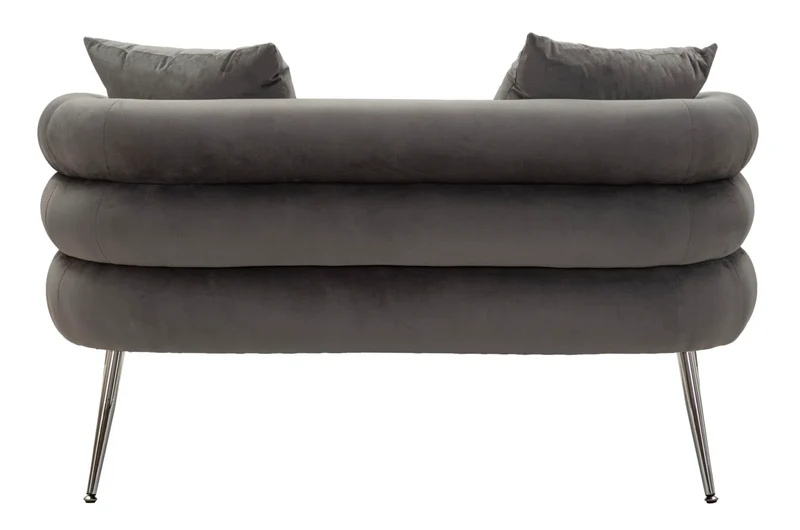 Canapé en velours gris graphite avec coussins – Canapé 2 places Silvery Plus