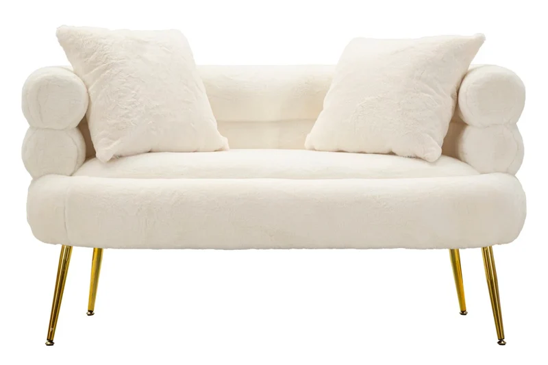 Canapé rembourré crème avec coussins – Canapé 2 places Soffy Plus