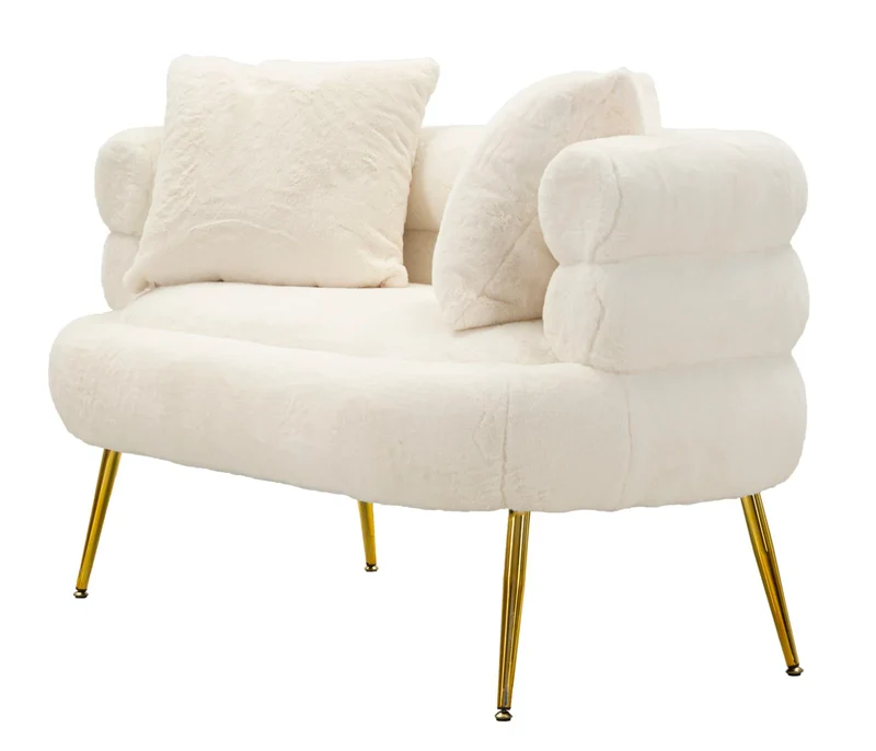 Canapé rembourré crème avec coussins – Canapé 2 places Soffy Plus