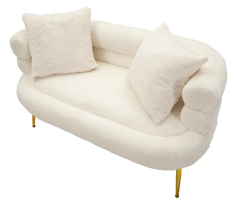 Canapé rembourré crème avec coussins – Canapé 2 places Soffy Plus