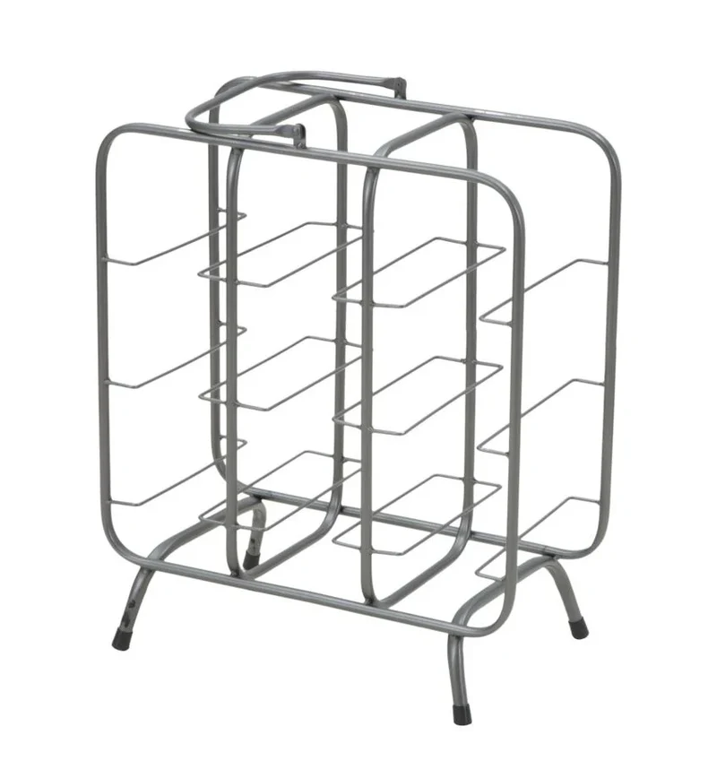 Casiers à vin en métal gris – Support carré pour 9 bouteilles
