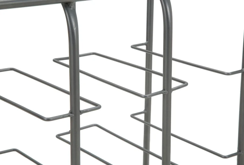 Casiers à vin en métal gris – Support carré pour 9 bouteilles