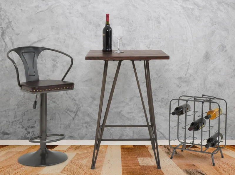 Casiers à vin en métal gris – Support carré pour 9 bouteilles