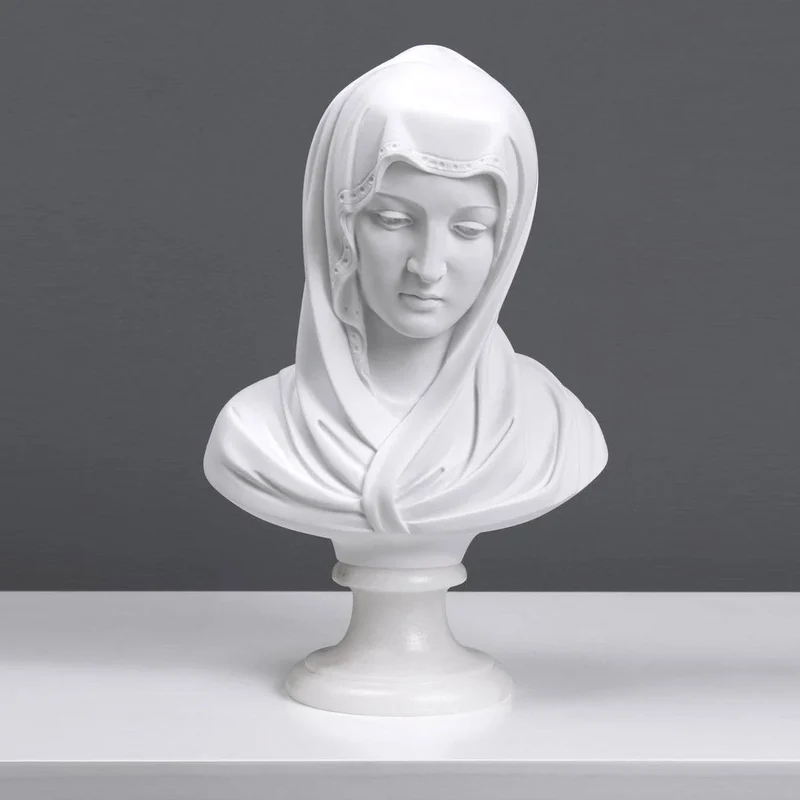 Buste de la Vierge Marie - sculpture en marbre