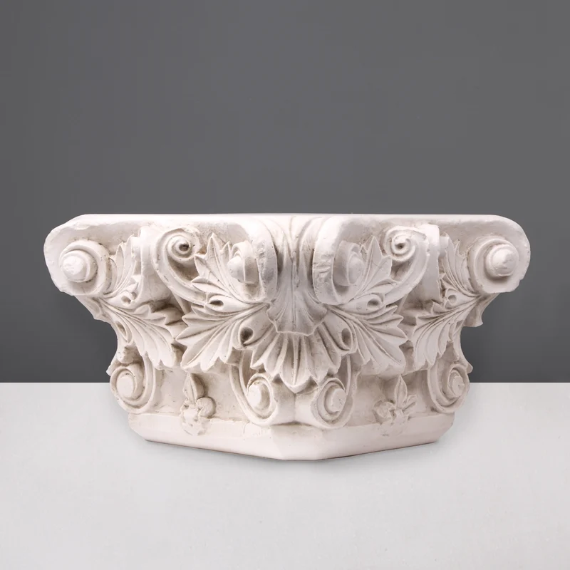 Chapiteau corinthienne grecque - grande sculpture en marbre blanc