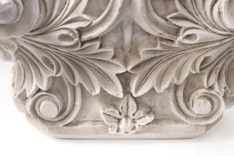 Chapiteau corinthienne grecque - grande sculpture en marbre blanc