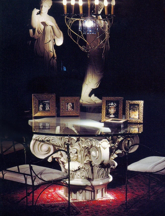 Chapiteau corinthienne romaine - grande sculpture en marbre blanc