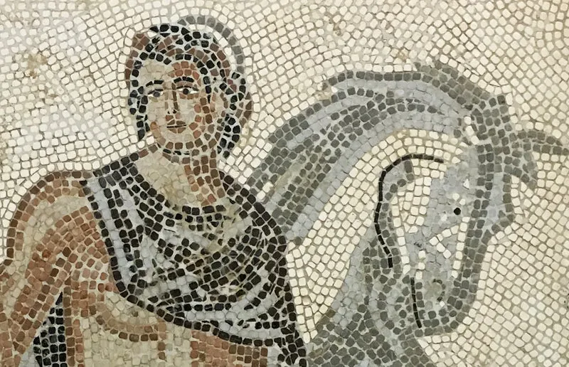 Mosaïque Dioscuri - Triomphe de Bacchus - en marble