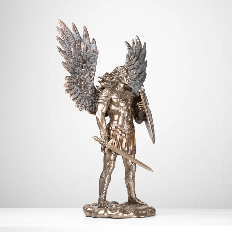 Sculpture de Saint Michel Archange – Défenseur du Ciel (Statue en bronze reconstitué)
