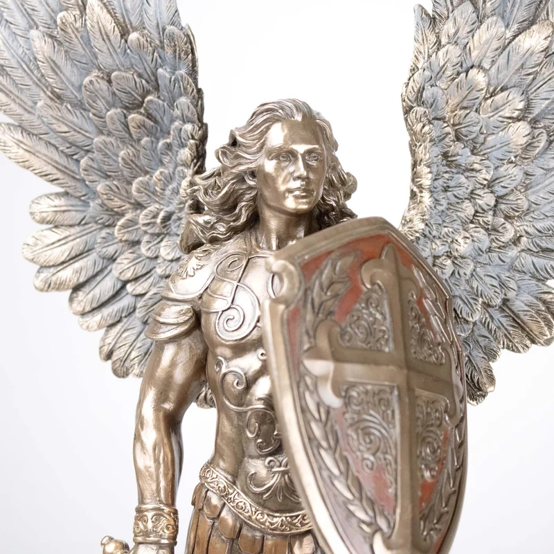 Sculpture de Saint Michel Archange – Défenseur du Ciel (Statue en bronze reconstitué)