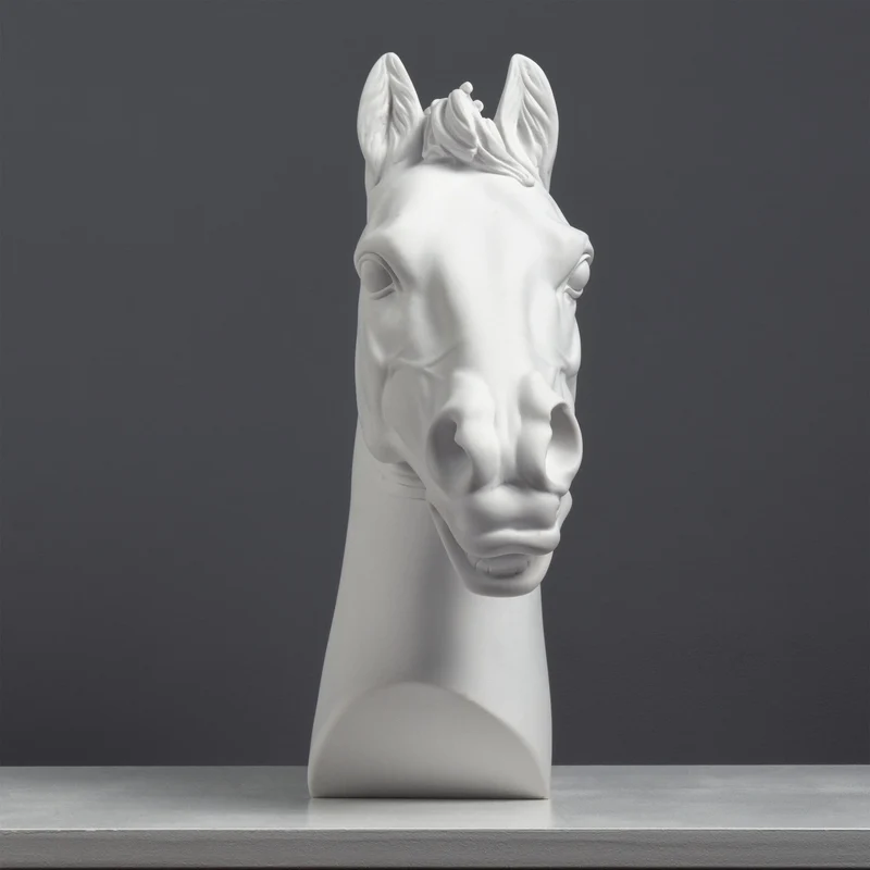 Sculpture de tête de cheval noble (Grande)