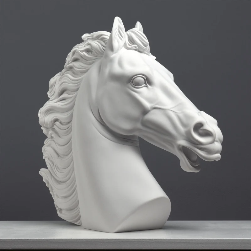 Sculpture de tête de cheval noble (Grande)