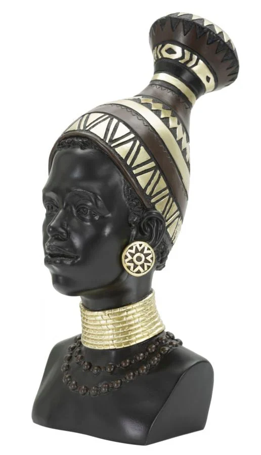 Sculpture de tête de femme africaine (décoration moderne)
