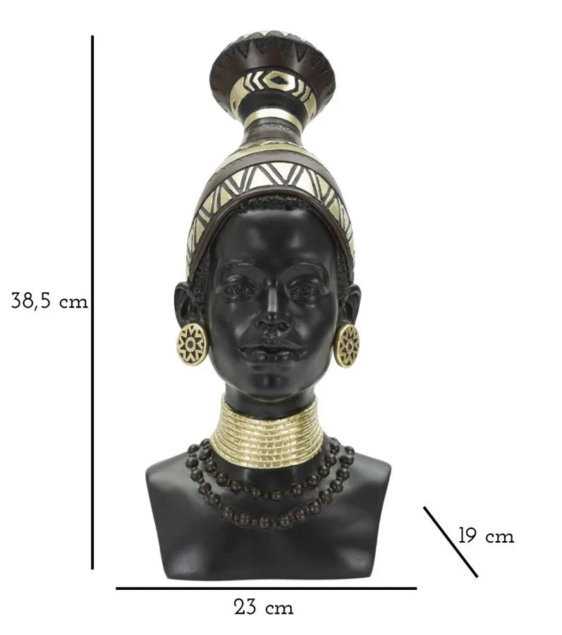 Sculpture de tête de femme africaine (décoration moderne)
