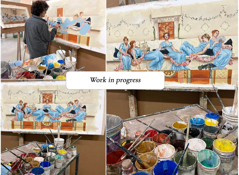 Peinture Fresque Renaissance : Après-midi sur le porche