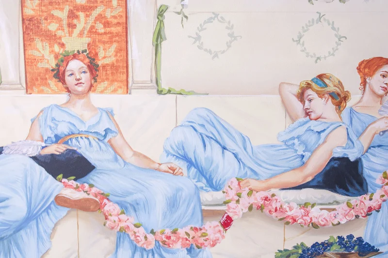 Peinture Fresque Renaissance : Après-midi sur le porche