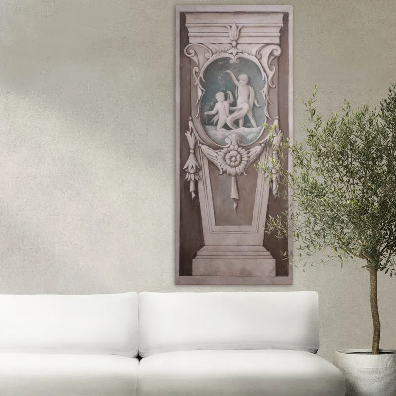 Peinture Fresque Renaissance : Colonne avec camée