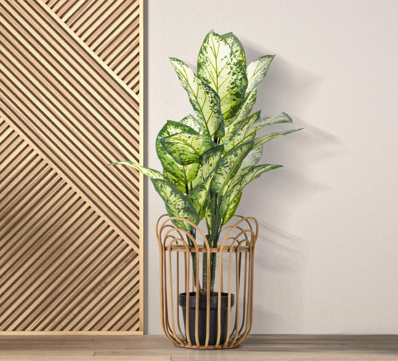 Porte-vase rond en rotin – Panier décoratif Panama