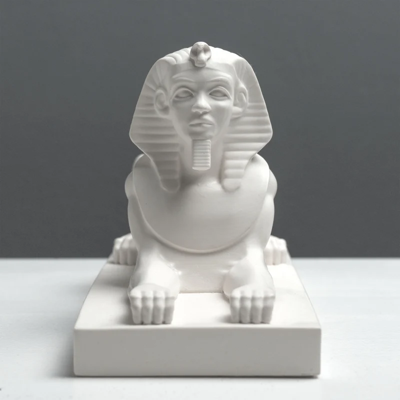 Sculpture du Sphinx Égyptien – Statue de Gizeh (Blanche)