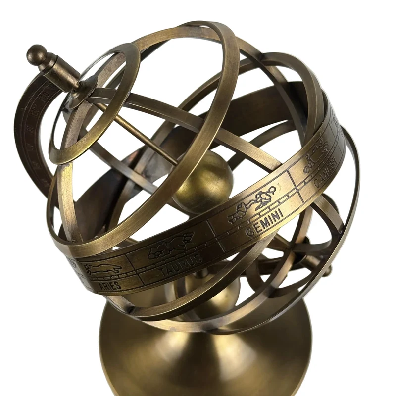 Petite sphère armillaire en laiton (Sculpture en laiton)