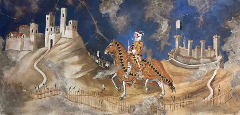 Peinture Fresque Renaissance : Guidoriccio da Fogliano au siège de Montemassi