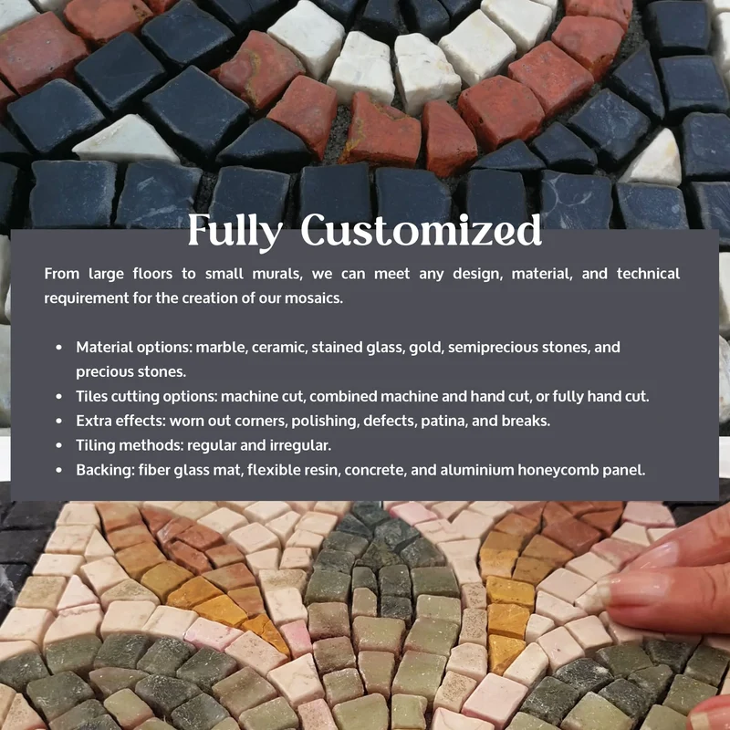 Mosaïque Mer-centaure (Ichtyocentaure) - en marble