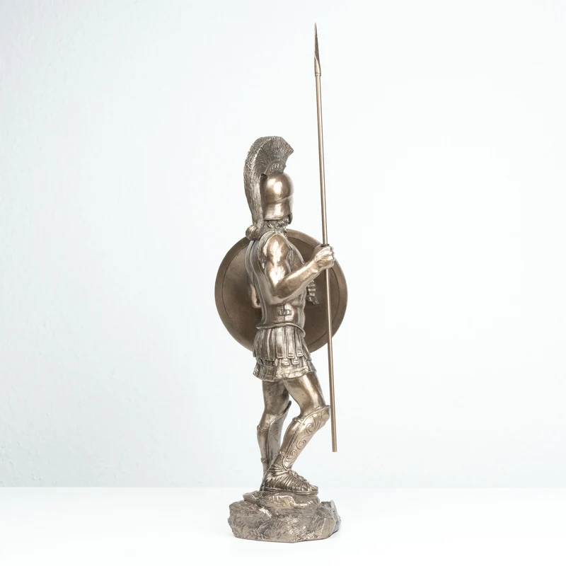 Sculpture Guerrier Spartiate (Statue militaire grecque en bronze coulé à froid)