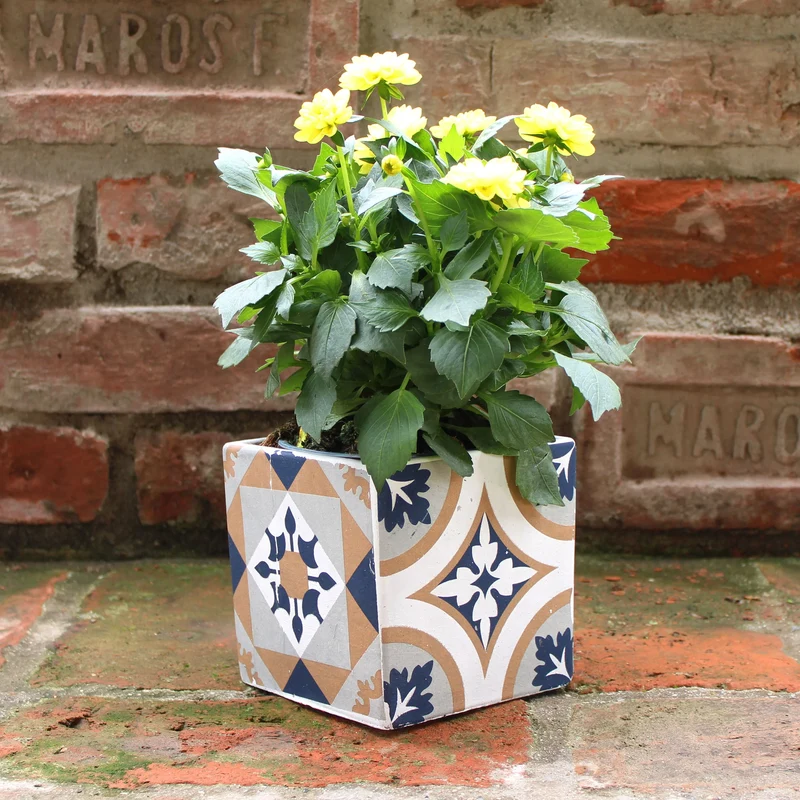 Pot de fleurs méditerranéen (bleu)