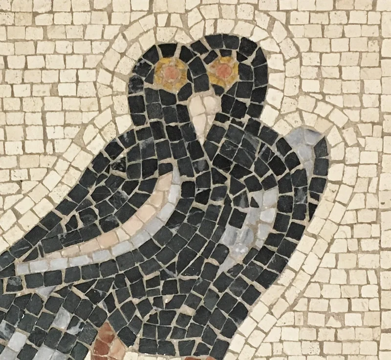 Mosaïque Oiseau de la maison des oiseaux - en marble