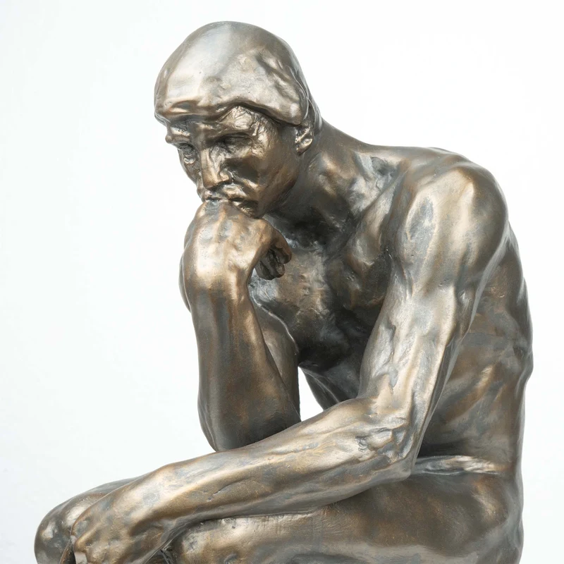 Sculpture Le Penseur de Rodin (Grande, Sculpture en Bronze Coulé à Froid)
