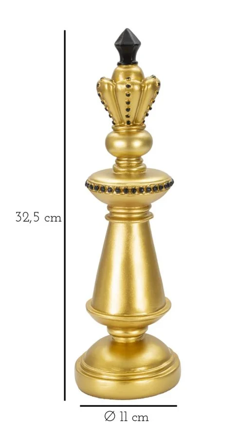 Pièce d'échecs dorée et noire (sculpture moderne)