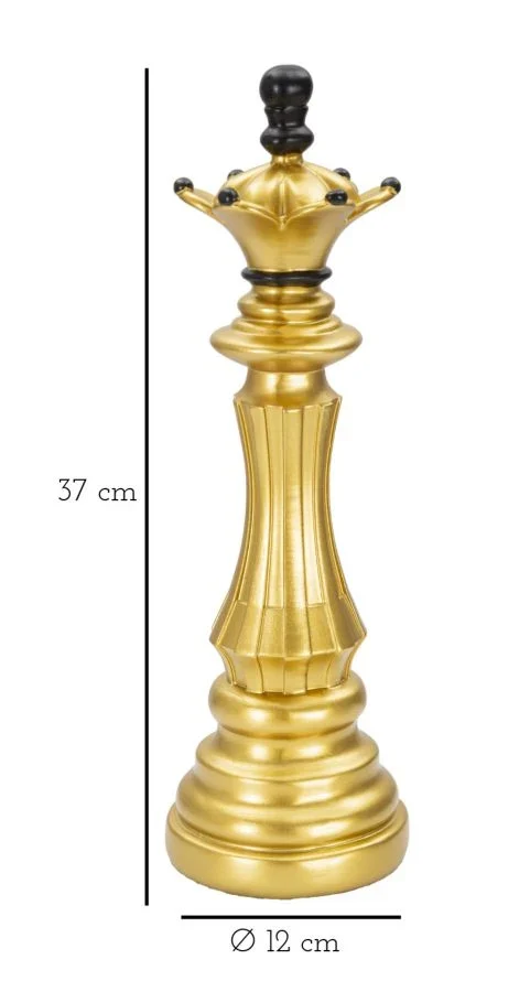 Pièce d’échecs dorée et noire (sculpture moderne)