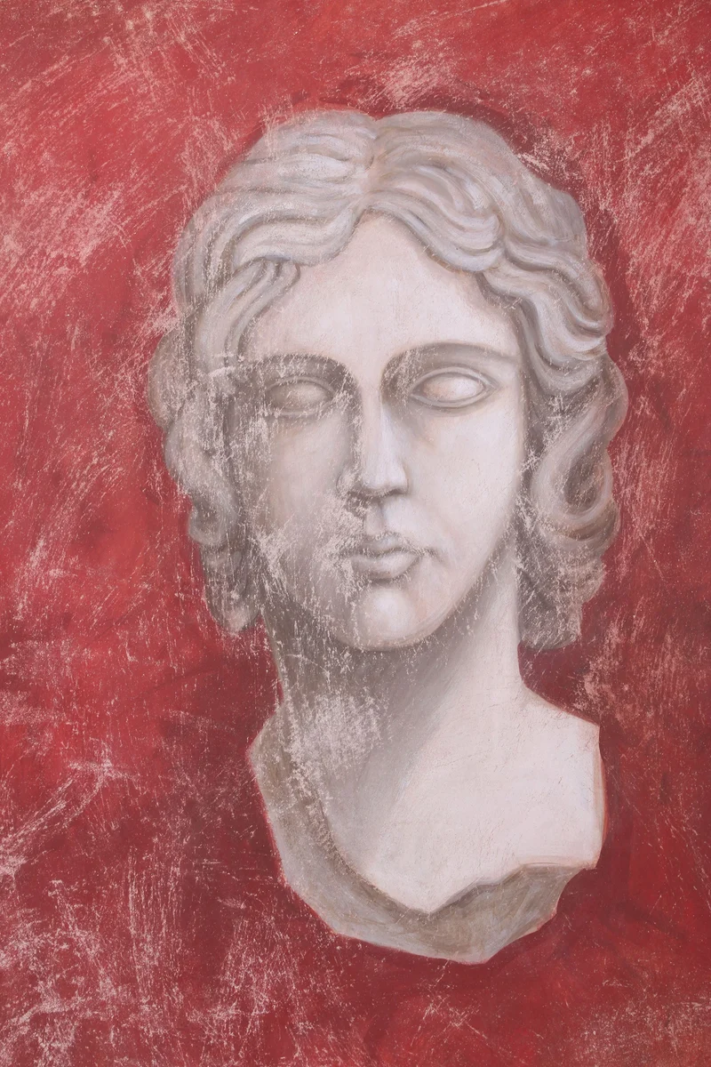 Peinture Fresque Renaissance : Profil d’une statue masculine