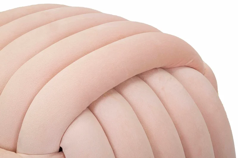 Pouf en velours rose – Siège d'appoint rembourré Sofy