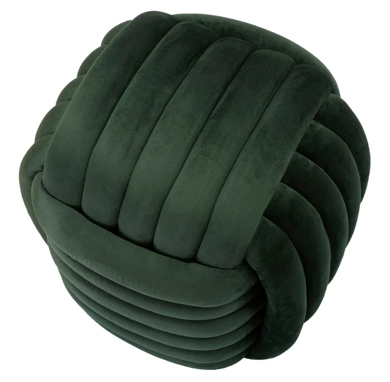 Pouf en velours vert – Siège d'appoint rembourré Sofy