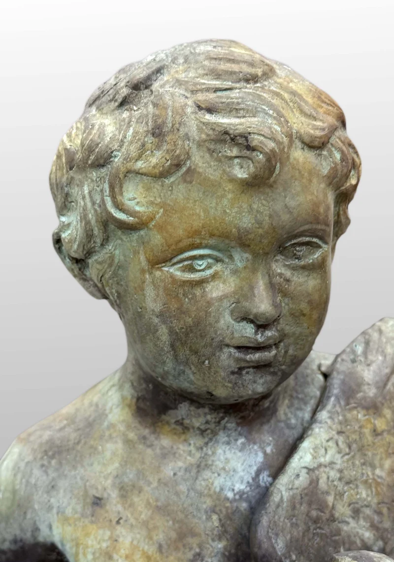 Putti enfants en paire - sculpture en bronze