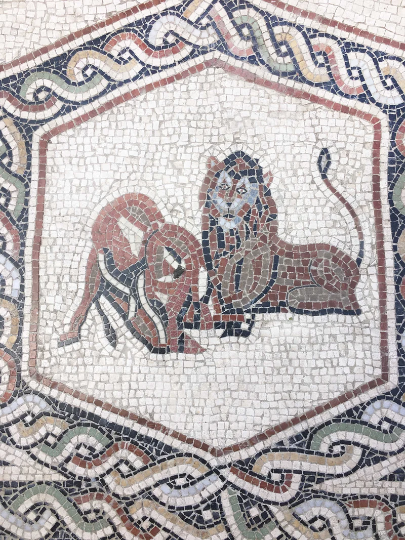 Mosaïque Tapis d'animaux - en marble