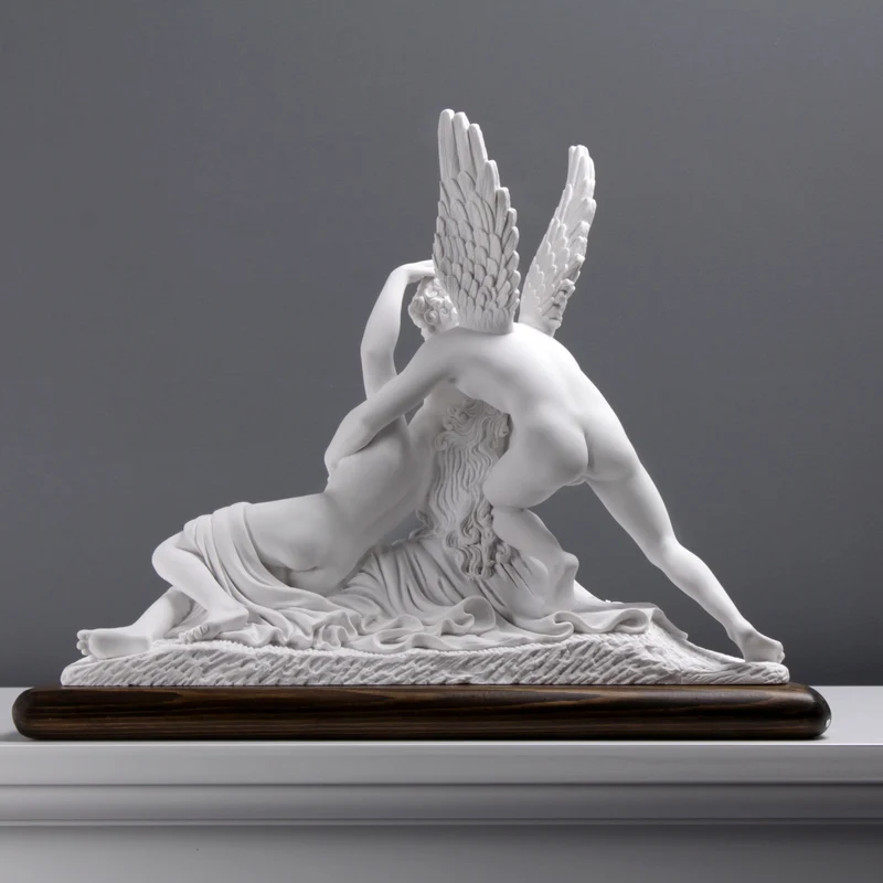 Sculpture Psyché ranimée par le baiser de l'Amour - sculpture en marbre