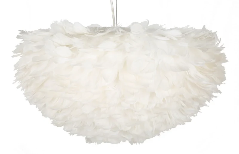 Plafonnier blanc en plumes – Luminaire suspendu élégant