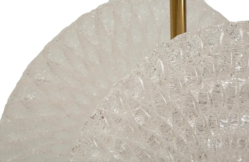 Plafonnier doré et en verre avec disques blancs – Modern Design