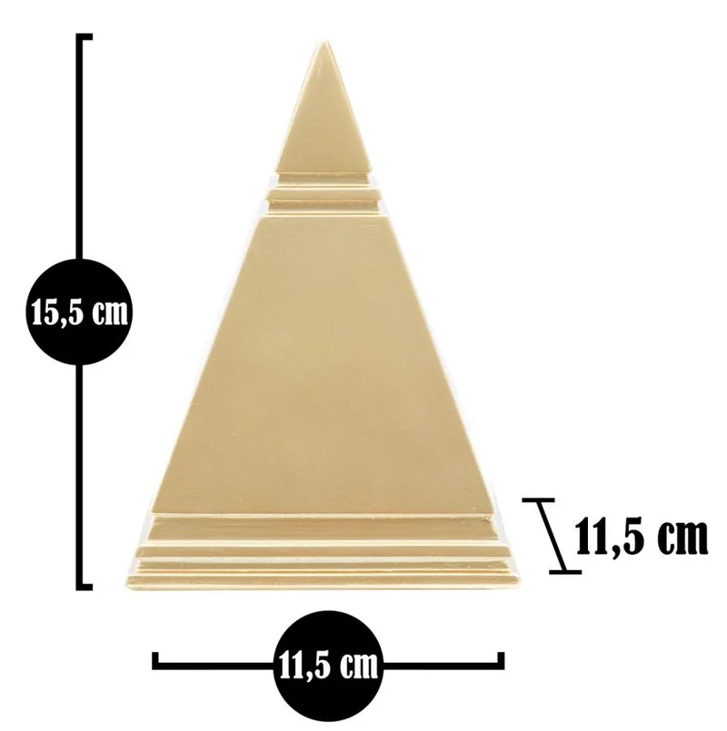 Pyramide dorée décorative (statue en résine)