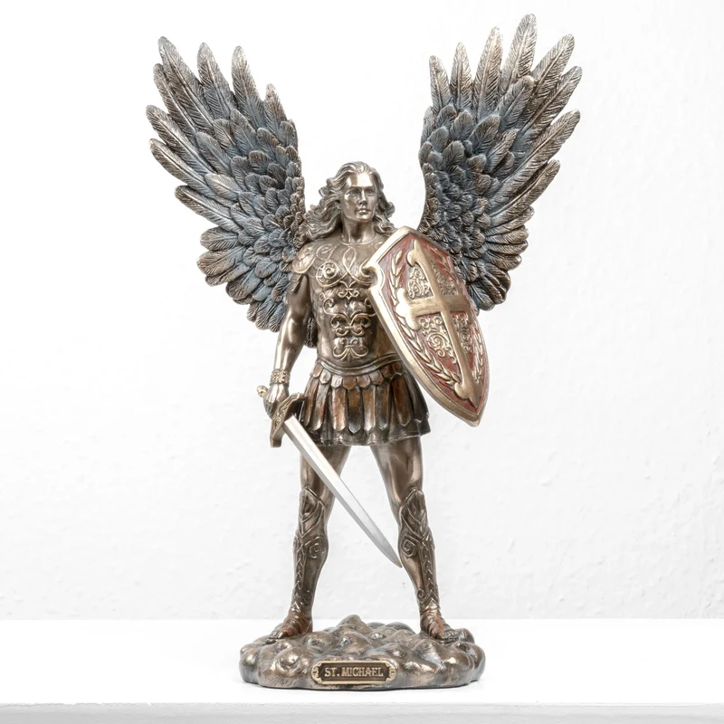 Saint Michel Archange – Défenseur du Ciel (Statue en bronze à froid, Petit modèle)