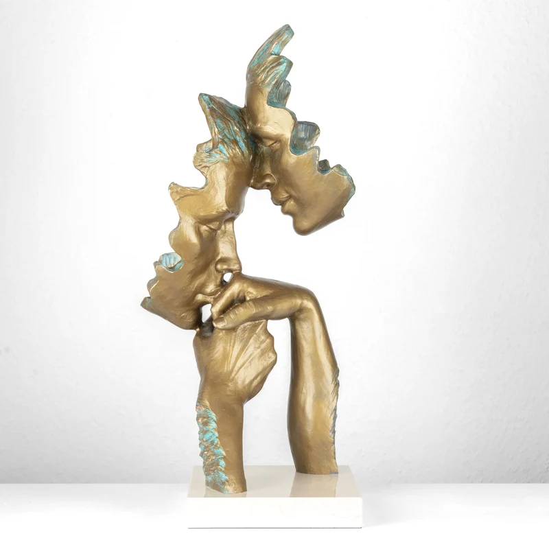 Sculpture Amants « Caress » par Anglada sur Base en Marbre