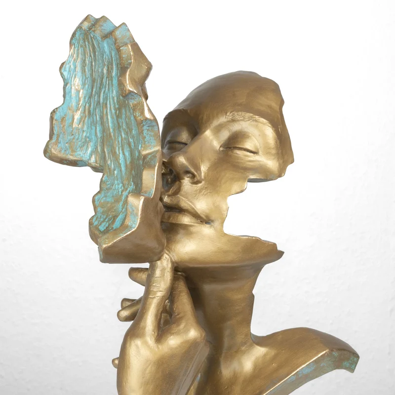 Sculpture Amants « Warmth » par Anglada sur Base en Marbre