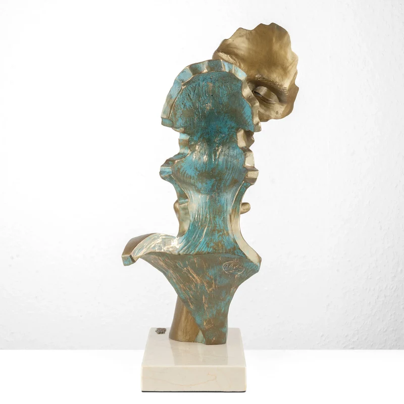 Sculpture Amants « Warmth » par Anglada sur Base en Marbre