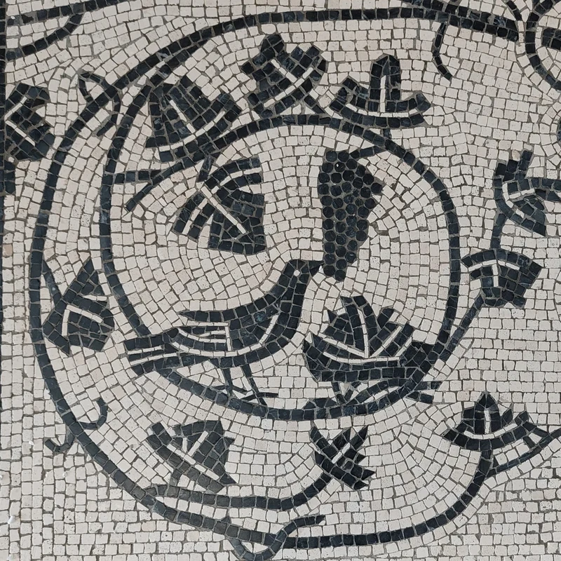 Mosaïque Vigne dans le krater - en marble